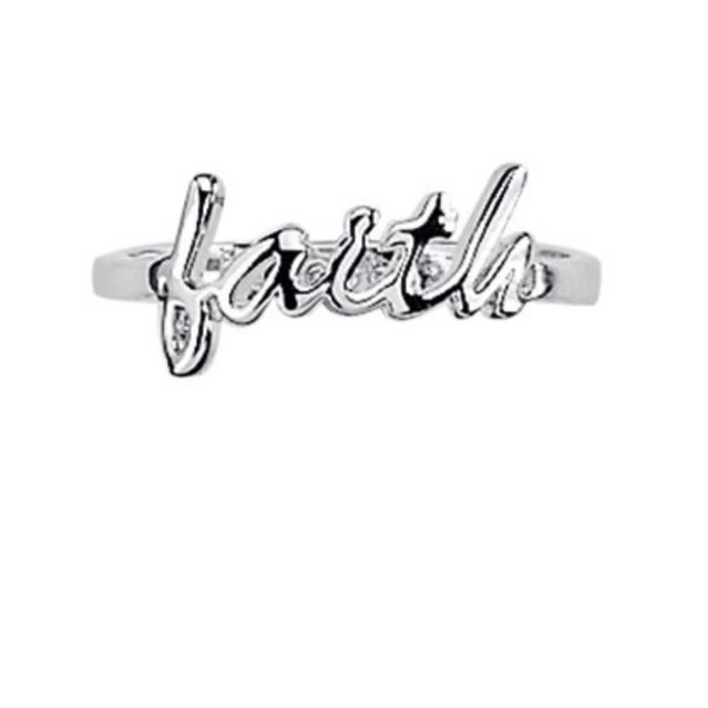 Lia‎ Sophia faith script  silver ring